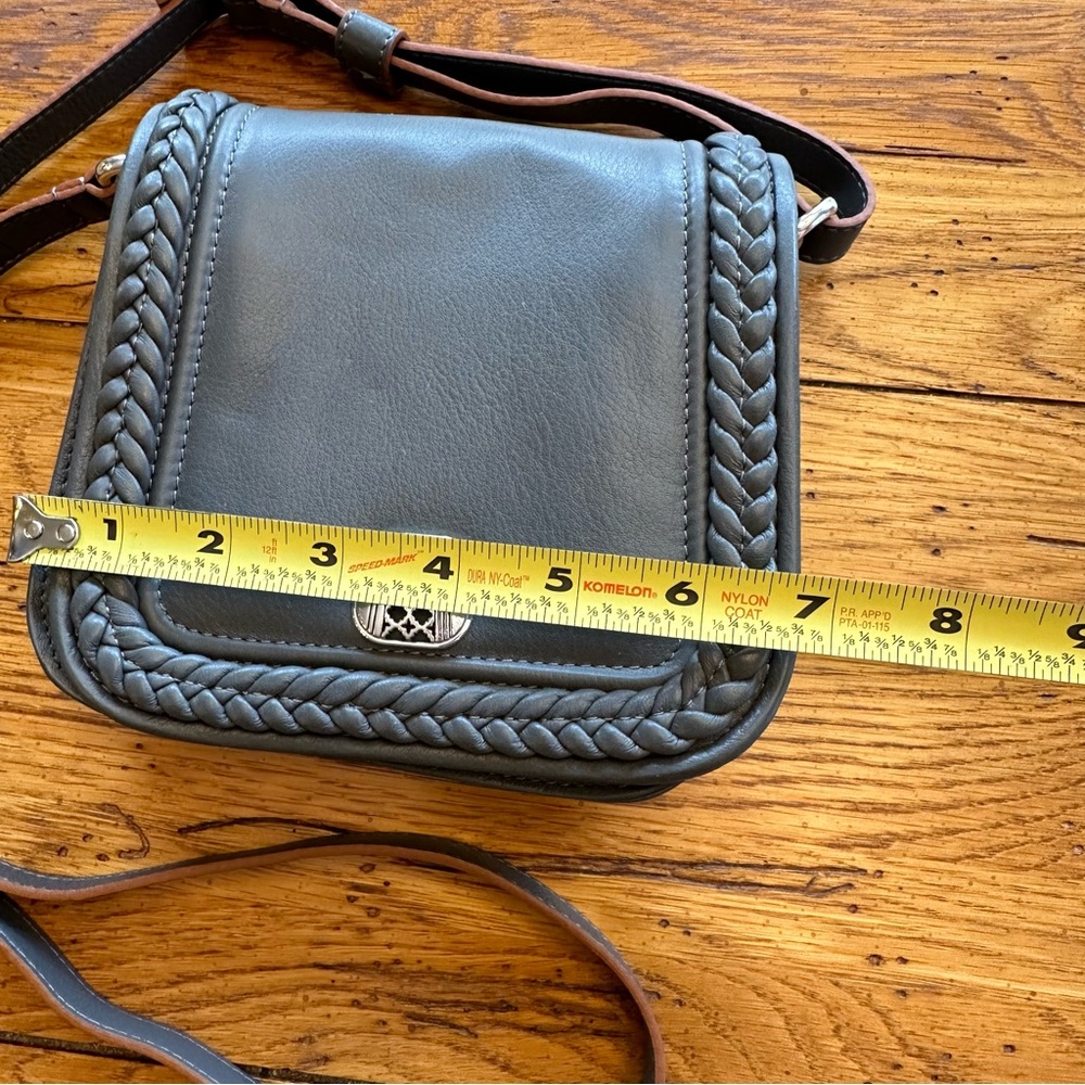 Brighton Mini Crossbody Leather Bag Gray - Picture 3 of 11